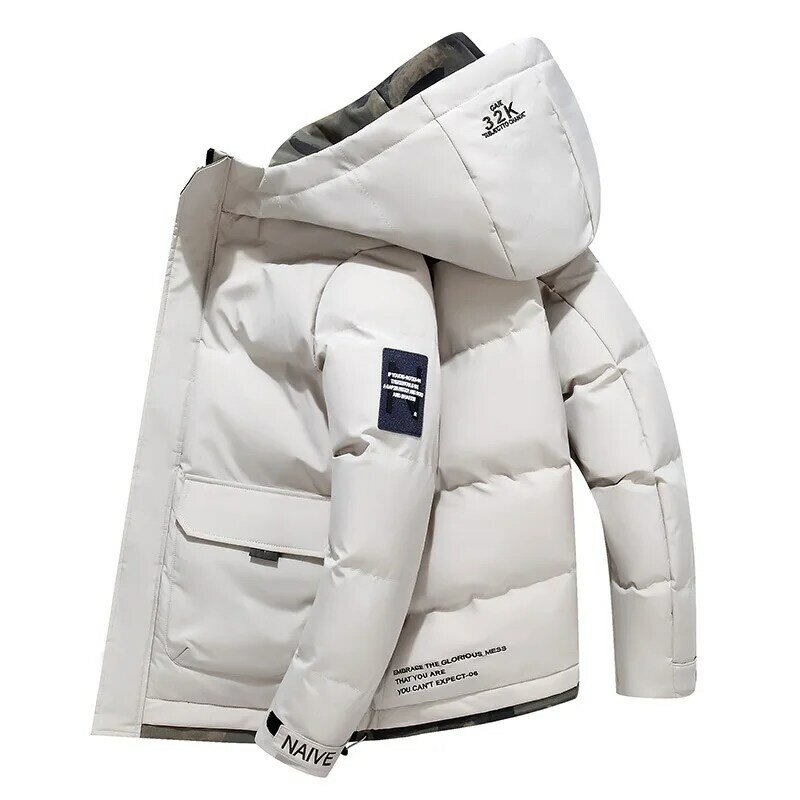 Casaco curto acolchoado de algodão masculino, casaco grosso, jaqueta acolchoada de algodão, versão coreana, tendência, outono, inverno, novo