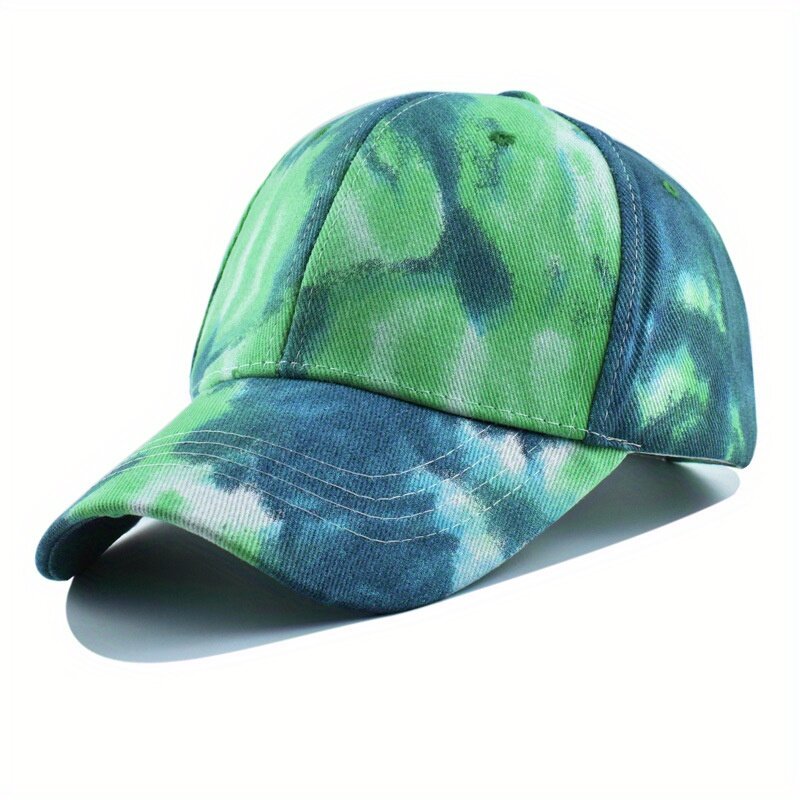 다채로운 타이 다이 야구 모자, 조정 가능한 태양 보호 스냅백 모자, 야외 여행 스포츠 하이킹 캐주얼 아빠 모자, 남녀공용