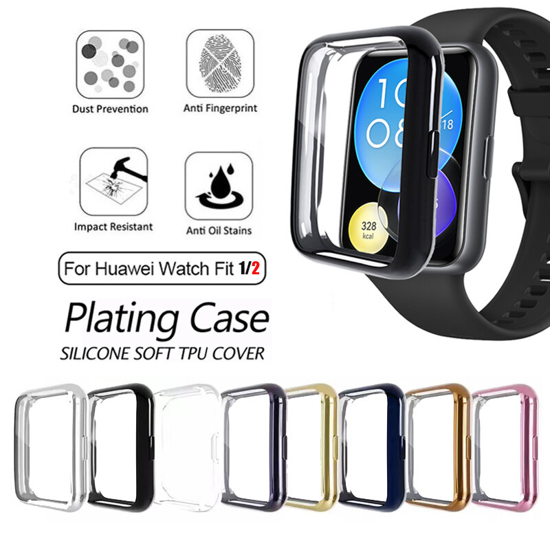 Tpu Protector Case Voor Huawei Horloge Fit 2 Case Plated Rondom Bumper Screen Cover Cases Voor Huawei Horloge fit2/Fit