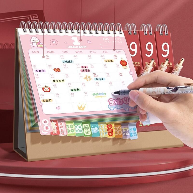 2024 Schreibtisch Kalender Studenten Monat Tisch dekoration tragbare empfindliche Büro täglichen Gebrauch