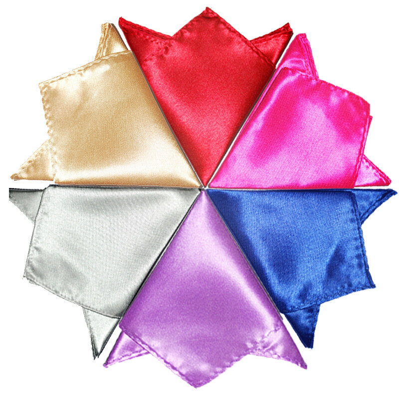 Luxury Men Square Handkerch Solid Color Hankies Silk Hanky Business Suit Pocket Towel Wedding Banquet Party Gift