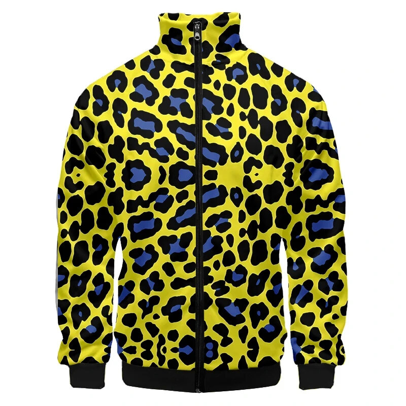 Sudaderas con cremallera y estampado de leopardo para hombres y mujeres, chaquetas con estampado 3D, ropa Harajuku, abrigo de moda, chaqueta y2k, Tops