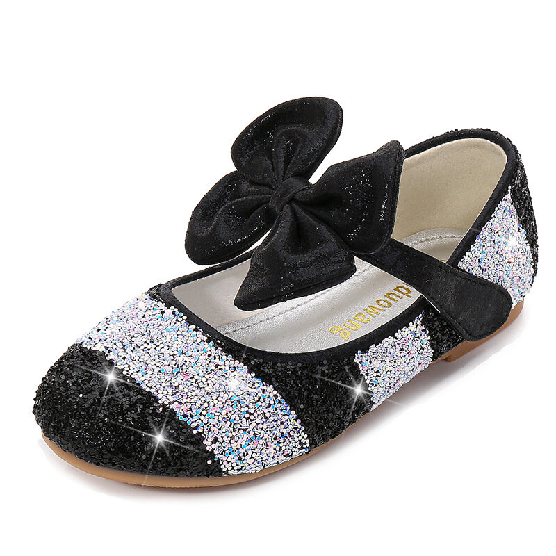 Kids Shoes Infant Outdoor Autumn Baby Girls Princess Shoes Glitter Leather Rainbow Bow Sequins Wedding Party Shoes For Children