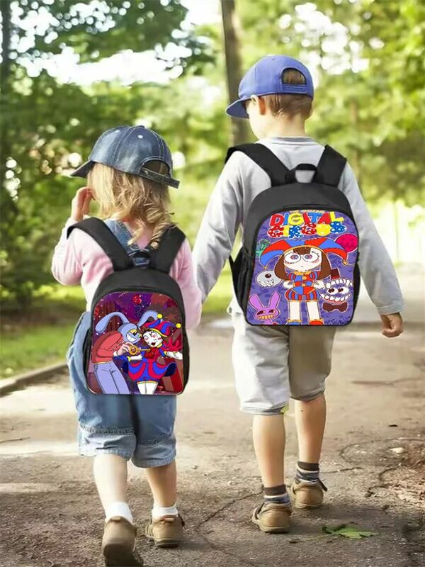 Amazing Digital Circus Prints Backpack Cartoon Anime Game School Bag for Girl Custom Large Capacity add with Your Logo or Photos