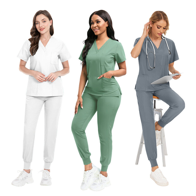 Medical Uniform Women Scrubs Sets Tops Pant Surgical Gowns Nurses Accessories Pet Shop Doctor Beauty Spa Salon Wokrwear Clothes
