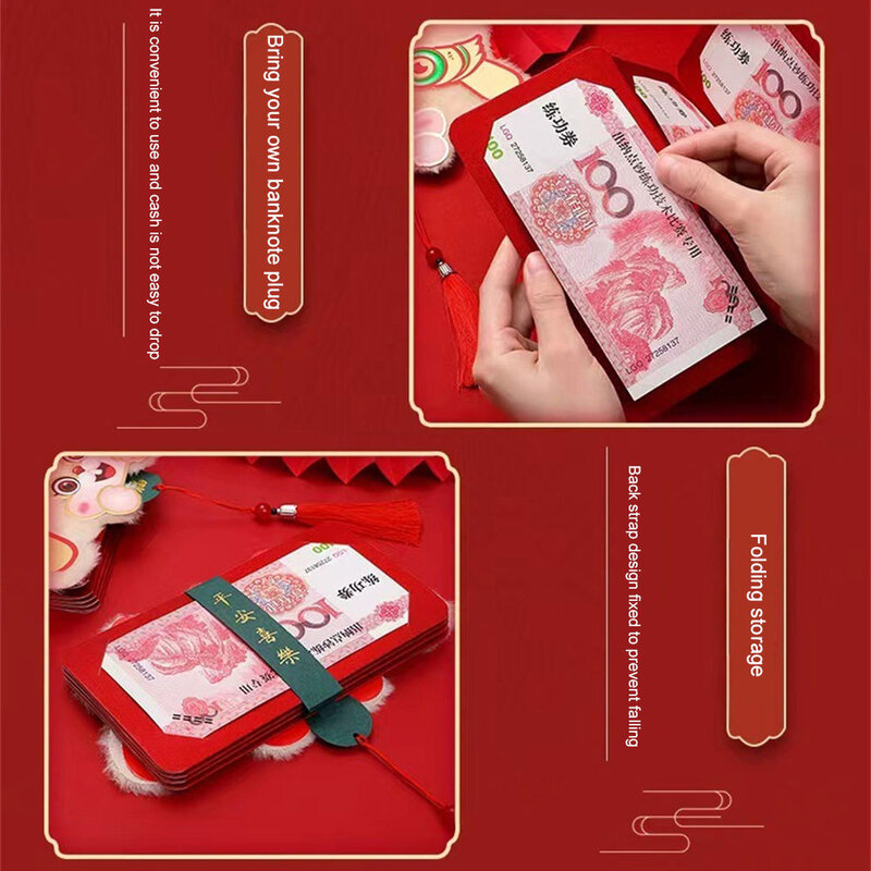 1~8PCS Personal Appearance Extra Long Red Packet Selected Materials Li Shi Feng Atmosphere Letter Of Guarantee Blessing