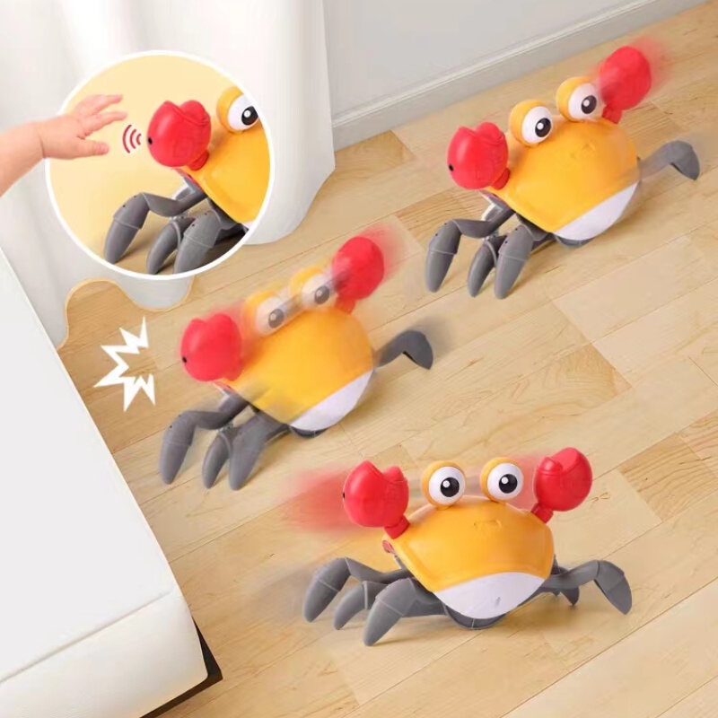 Indukcja dla dzieci ucieczka kraba kraba czołganie się elektroniczne zabawkowe zwierzątka muzyka dla dzieci wczesna edukacja mobilne zabawki bezpłatna dostawa