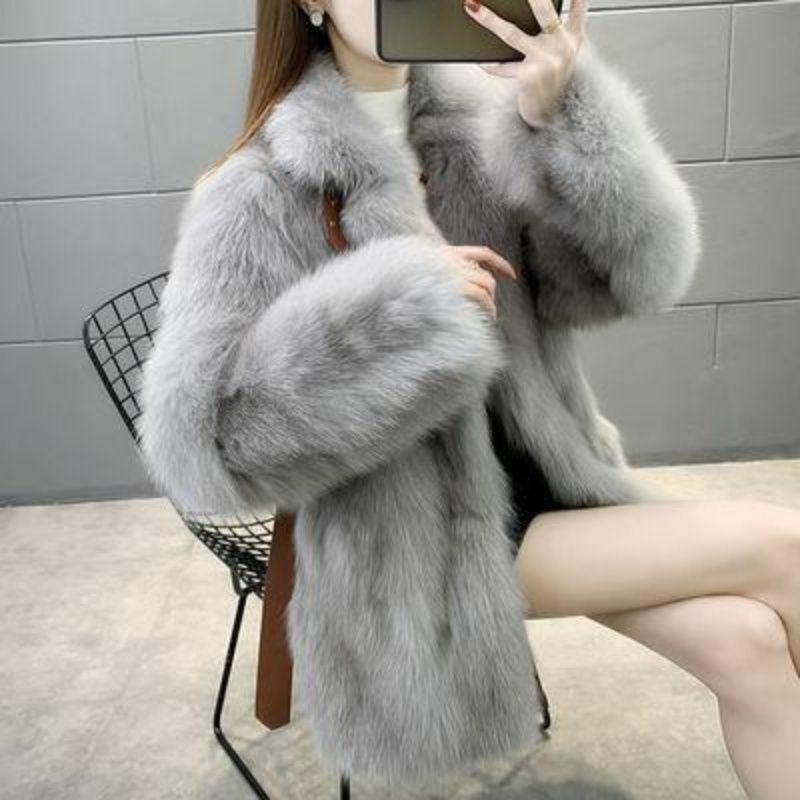 Manteau de fourrure de haute qualité pour femmes, optique, chaud, 216.239., cheveux de renard, veste d'hiver, longueur extérieure, nouveau, 2023