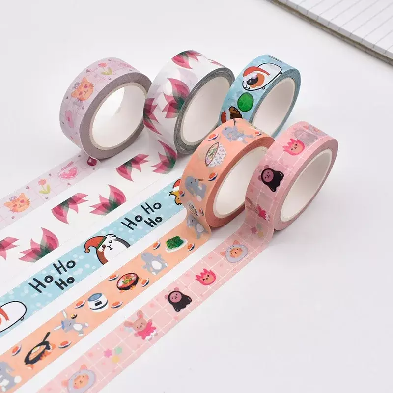Op Maat Gemaakte Producten Maken Basis Washi Tape Plakband Esthetisch Mooi Meisje Schattig Dierenontwerp Maskersticker Washi Tape
