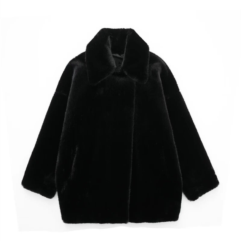 Czarne futerko kobiet garnitur damski formalny blezer damski odzież robocza biurowy płaszcz damska kurtka na co dzień zimowy ciepła odzież uliczna