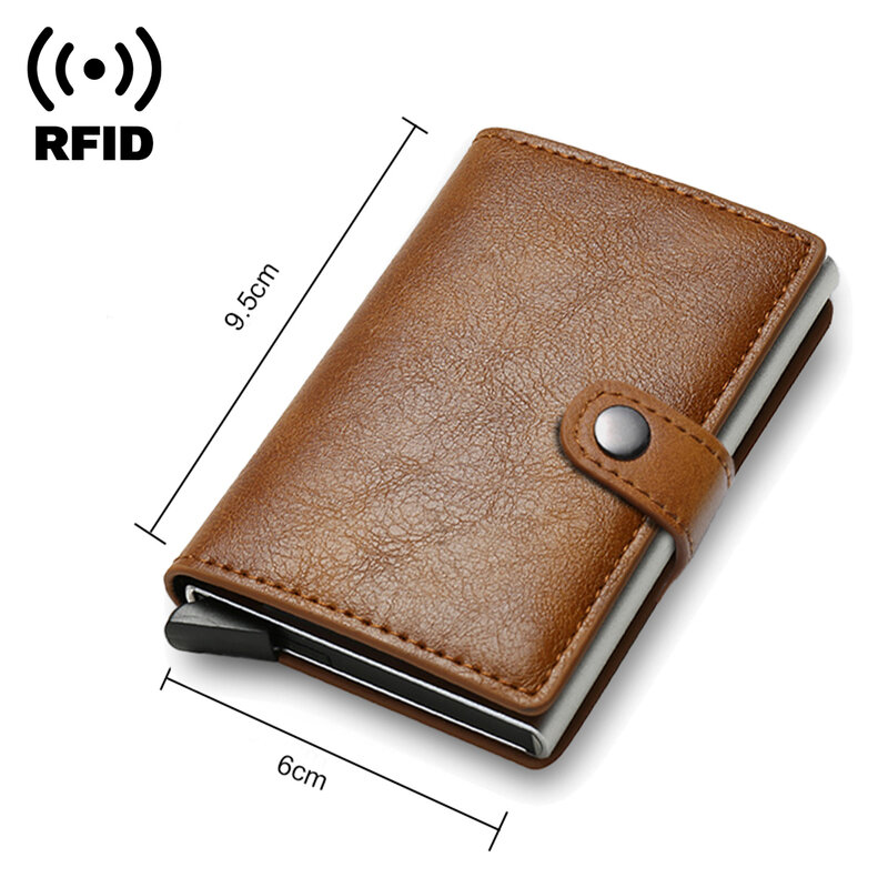 Porta-cartão de crédito de fibra de carbono masculino, metal inteligente RFID fino, fino, fino, pop up, carteira minimalista bolsa preta pequena, valete de metal