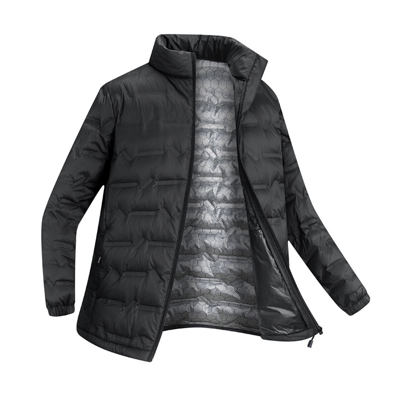 2023 남성용 방풍 캐주얼 따뜻한 스탠드 칼라 다운 재킷, 야외 패션, 단색 다운 재킷, 남성 코트, 6XL, 가을, 겨울