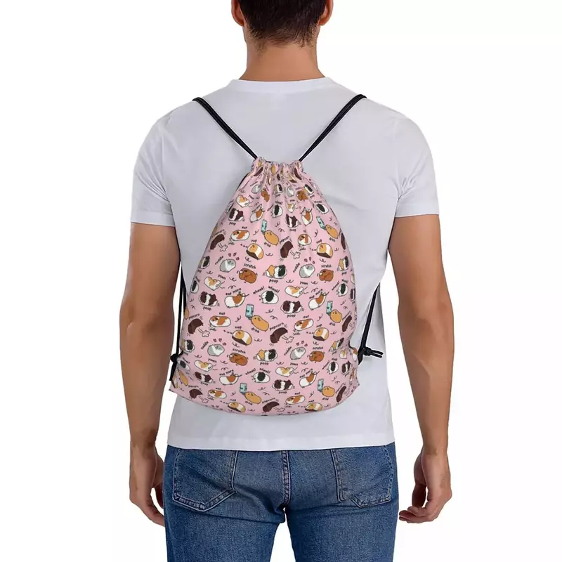 Guinea Pigs Backpacks Casual Portable Drawstring Bags Drawstring Bundle Pocket Sports Bag BookBag For Travel School