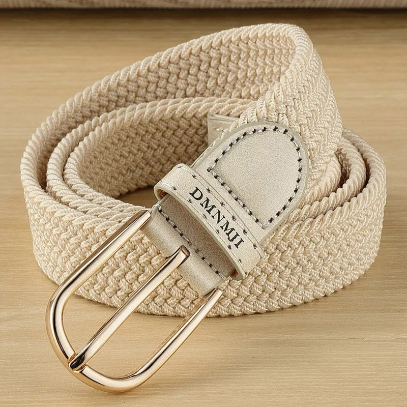 New 3.0cm Elastic Woven Belt Fashionable Men's And Women's Business Travel High Quality Perforated Woven Quick Release Belt