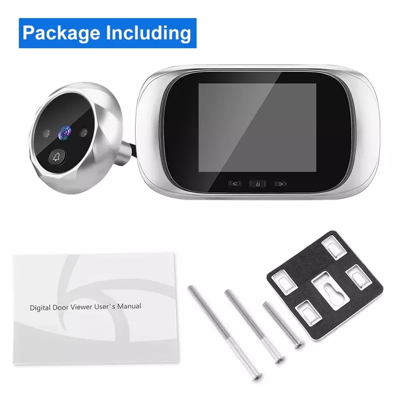 Campainha Peephole Digital, 2,8 "LCD, 90 Graus, Câmera Viewer Porta, Visão Noturna, Foto, Monitor de Anel, Anti Roubo Cam