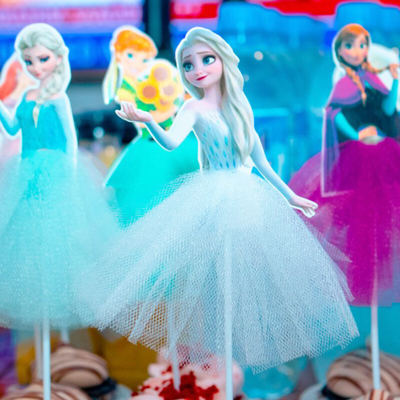 Decoración Para tarta de princesa de Frozen, accesorios para cupcakes de Elsa, Anna, suministros de cumpleaños para Baby Shower, decoración para tartas de fiesta, 1/2/5/10 piezas