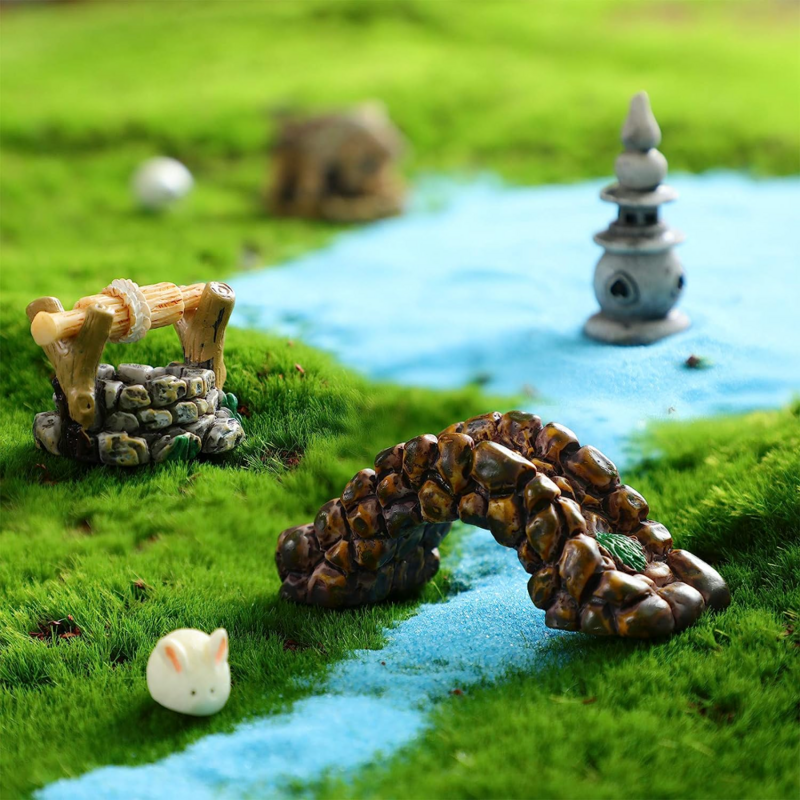 Miniature Landscape Fairy Garden accessori Mini faro Water Well Bridge cottage ornamento DIY Miniature Garden Decorarion