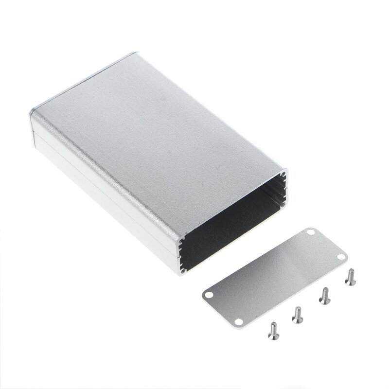 Caixa instrumento pcb alumínio cor prata, gabinete projeto eletrônico, 80x50x20mm, caixa alumínio com parafusos