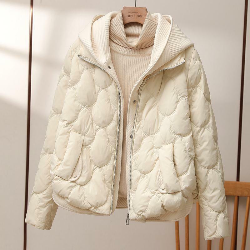 Fashion mantel hangat gaya Korea, mantel longgar nyaman berlapis, jaket wanita parka hangat kasual musim dingin baru 2023