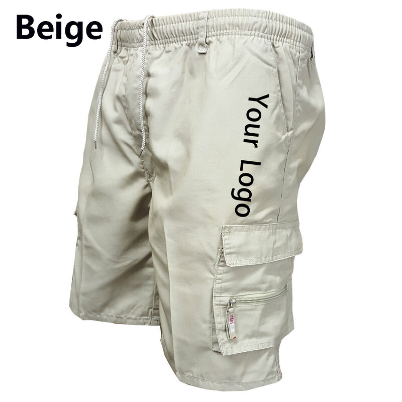 Shorts de carga soltos personalizados para homens, shorts de jogging casual, camuflagem multibolso, trabalho e esportes, verão