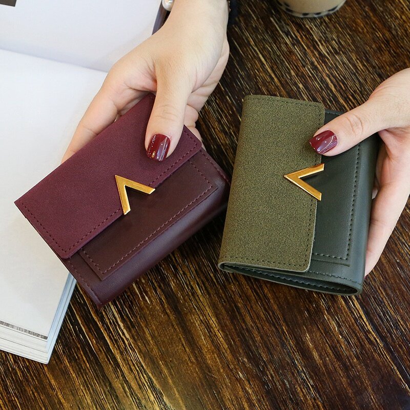 Matte Leather Small Women Wallet Mini Womens Wallets And Purses Short Female Coin Purse Credit Card Holder