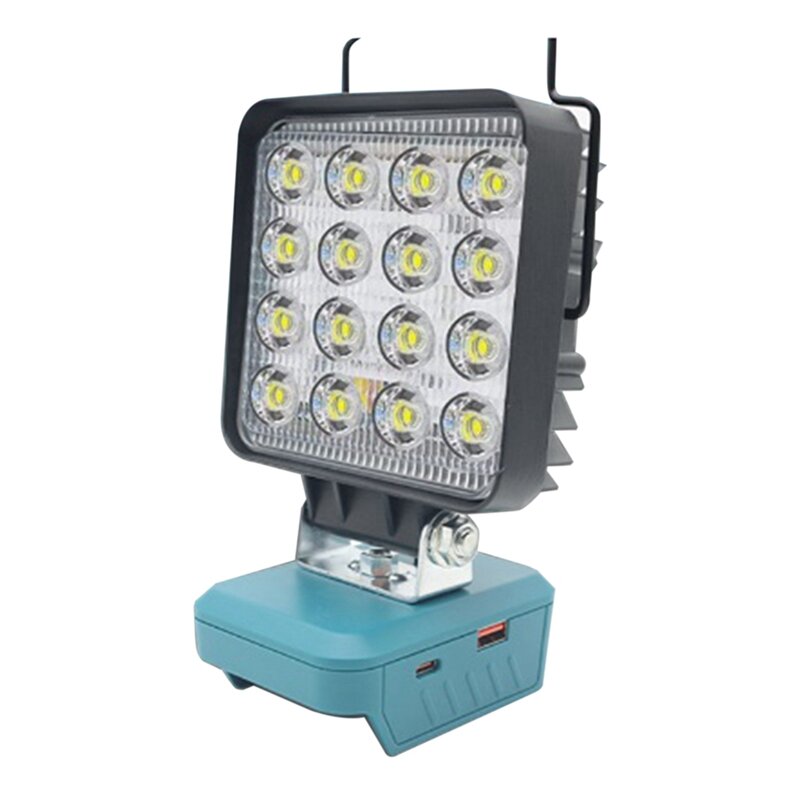 Luz LED de trabajo al aire libre para Makita BL1830 USB-C, carga rápida, adecuada para iluminación de ingeniería y Tiro, fácil de usar