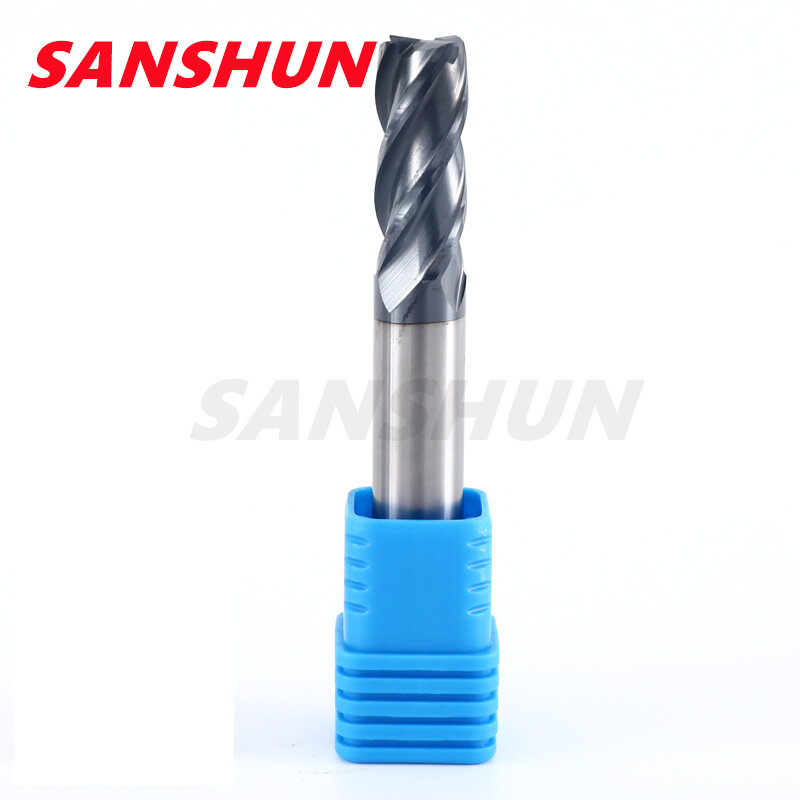 HRC55tungsten steel alloy milling cutter 4 edge end milling cutter coated straight shank flat bottomed milling cutter CNC cutter