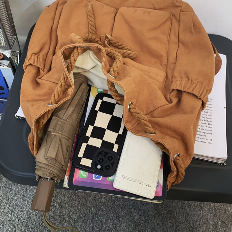 Модный винтажный рюкзак, женский холщовый рюкзак для девочек, сумка для книг, рюкзак для колледжа, рюкзак на шнурке, Женская Повседневная сумка через плечо
