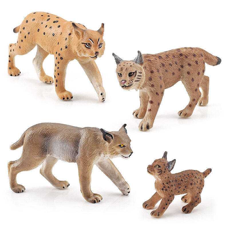 Nieuwe Wilde Katachtige Figurine Sneeuw Luipaard Black Panther Lynx Simulatie Dier Model Actiefiguren Kinderen Verzamelen Speelgoed Geschenken