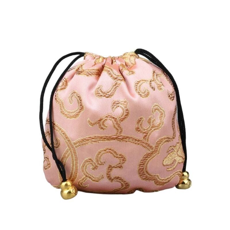 女性用中国風ジュエリー収納バッグ,巾着布ブレスレットバッグ,マルチカラージュエリーオーガナイザー,ギフトポーチ
