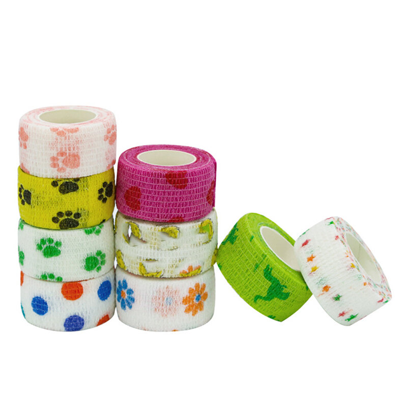 Auto-adesivo Elastic Bandage Wrap Tape, esporte colorido, almofadas de apoio do joelho, dedo, tornozelo, palma, ombro, 4m