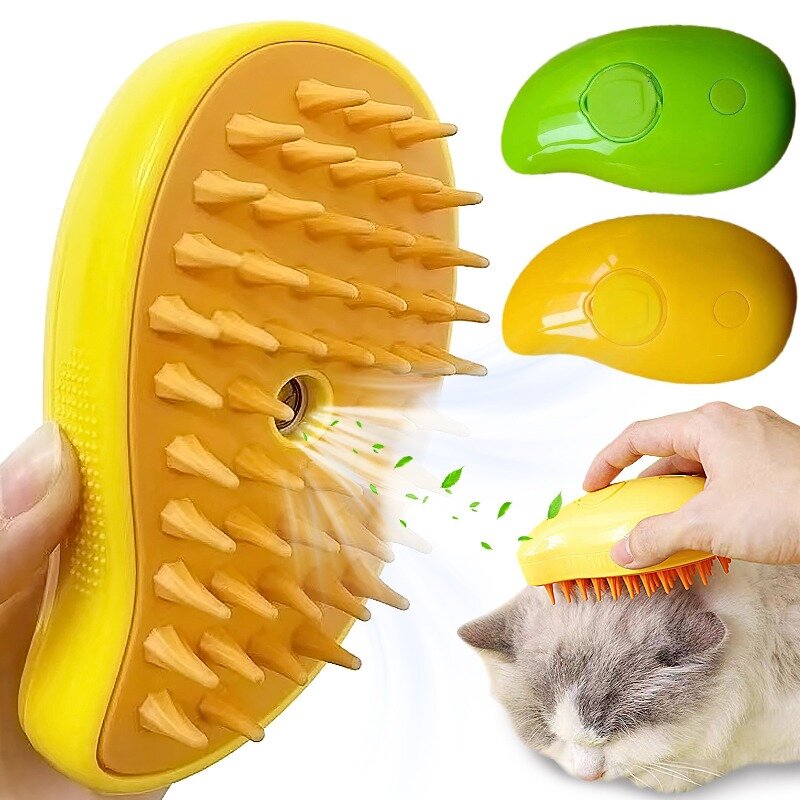 Steamy Combs Electric Spray Cat Hair Brush 3 in1 Dog Supplies Brush Massage Pet Products Grooming Removing Tangled Loose Hair