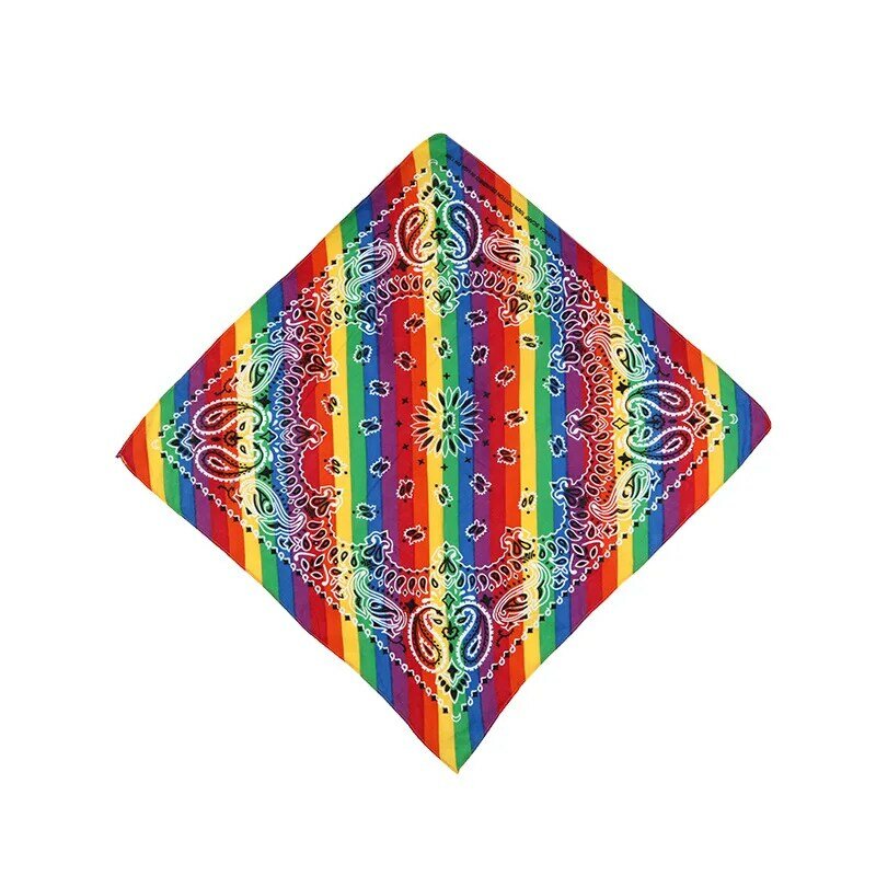 Unisex kwadratowy szalik tęczowa chustka Gay Pride LGBT bawełniana opaska na głowę chusteczka na nadgarstek hip-hopowy krawat