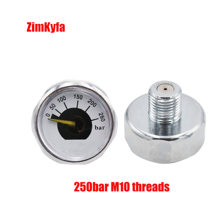 HPA alat pengukur tekanan mikro Mini, alat katup pompa tangan Manometer 1/8BSPP(G1/8),1/8NPT,M10,M8,300bar 350bar