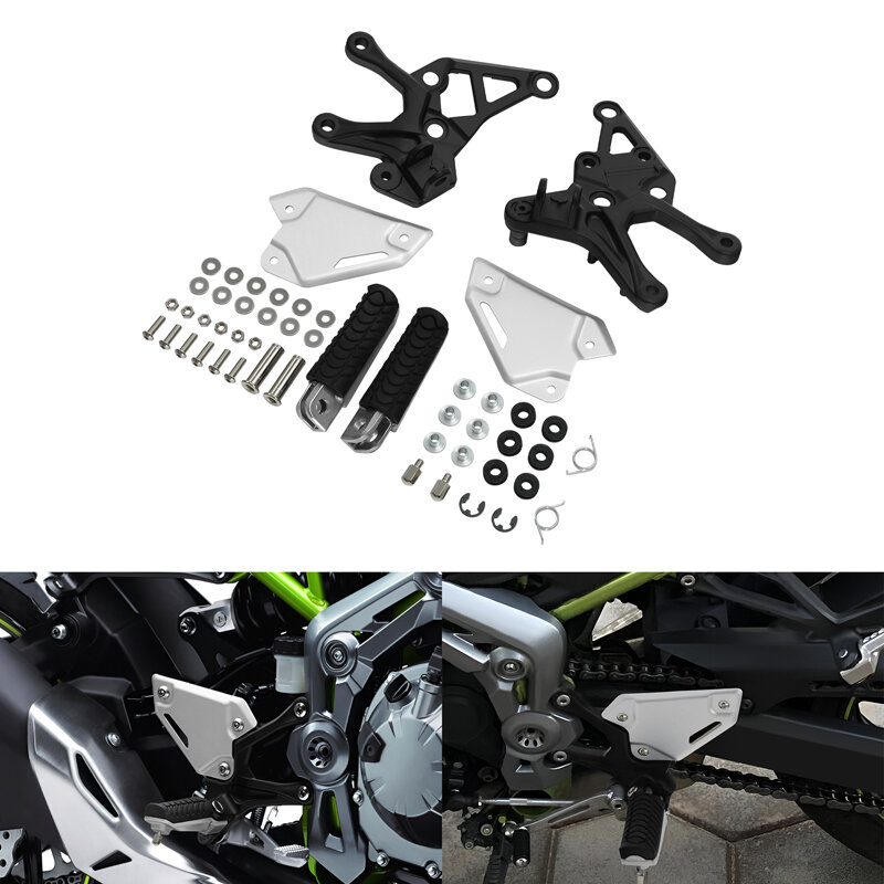 Pedales de estriberas delanteras para motocicleta, soporte para Kawasaki Z900 Z 900 ABS 2017-2023