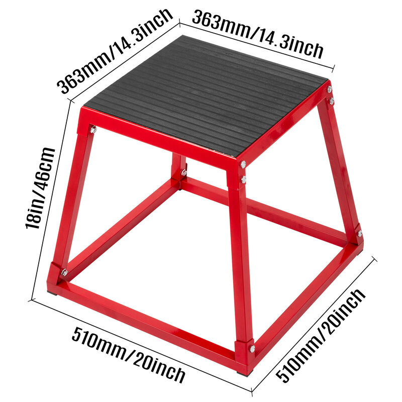 VEVOR แพลทฟอร์ม Plyometric กล่อง18นิ้ว Plyometric กล่องสีแดงฟิตเนสเหล็ก Plyo กล่อง Gym การฝึกอบรม