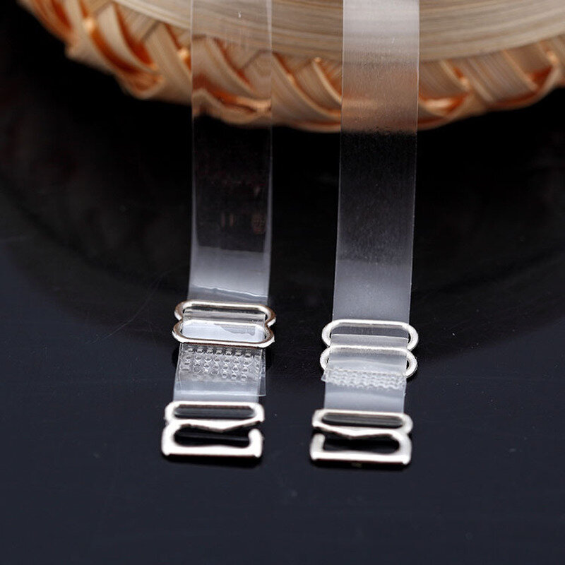 Bretelles de soutien-gorge en silicone coordonnantes pour femmes, 1 paire, 2 paires, 1cm de large, transparentes, invisibles, réglables