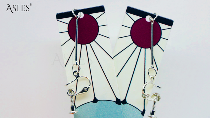 Модные Акриловые серьги Tanjiro, серьги рассекающие демонов, Аниме Реквизит для косплея Hanafuda, длинные серьги-капли для женщин, ювелирные изделия