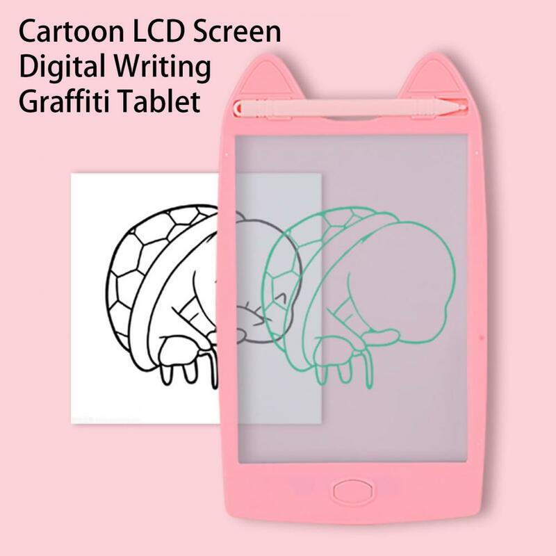 Tablet de escrita LCD a pilhas, Placa De Graffiti Eletrônico Transparente, Prancheta útil dos desenhos animados
