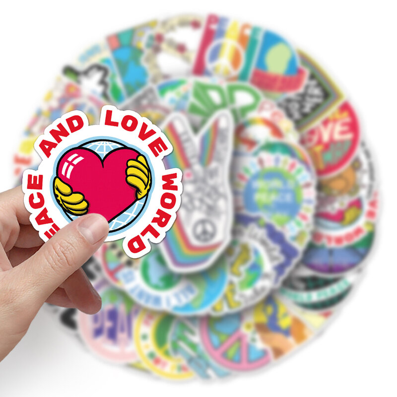 50 Stück World Peace Serie Graffiti Aufkleber geeignet für Laptop Helme Desktop-Dekoration DIY Aufkleber Spielzeug Großhandel