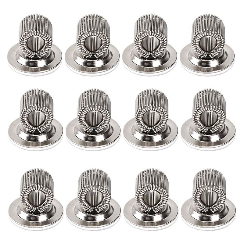 NEW-12 PCS Stainless Steel Pen Pencil Holder Clips With Adjustable Spring Loop Self Adhesive Pen Clip Holder