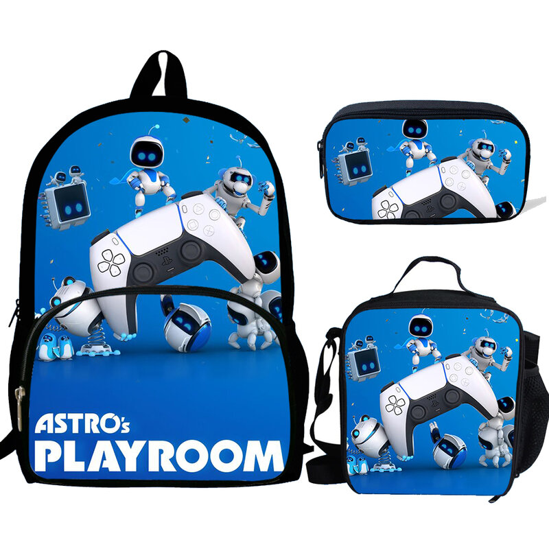 3pcs Mochila Astros Playroom Print Backpack for Boys Girls School Bags Kids Pattern BookBag Kids School Bag Pack