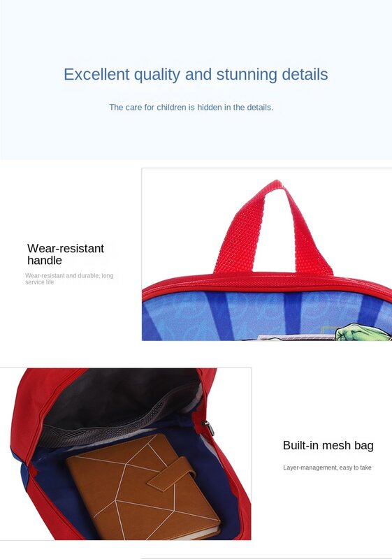 Disney Minnie Boys Girls Backpack Frozen School Bag with Pencil Case Spiderman Kids Kindergarten Preschool School Toddler Bags