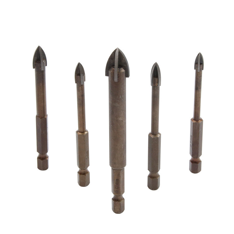 Diameter 3/4/5/6/7/8/10/12mm Glass Drill Bit Alloy Carbide Point with 4 Cutting Edges Tile & Glass Cross Spear Head Drill Bits
