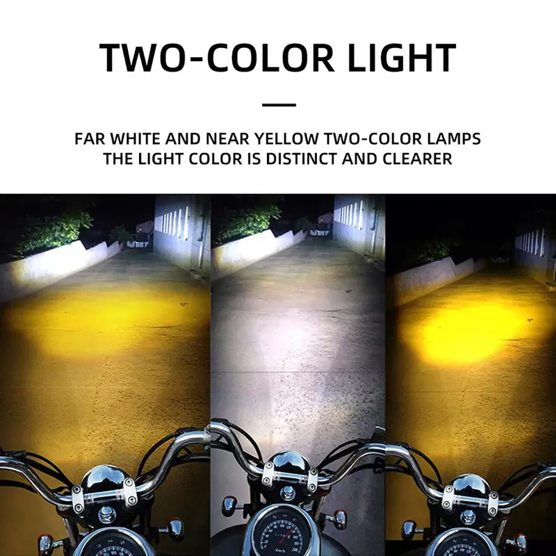 Luz superbrillante de 3 lentes para motocicleta, foco de lente led, lámpara antiniebla para motocicleta, luces altas y bajas, luz de trabajo para Scooters