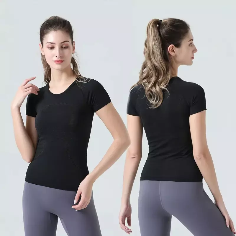 Женская Спортивная футболка с коротким рукавом для йоги, бега, фитнеса