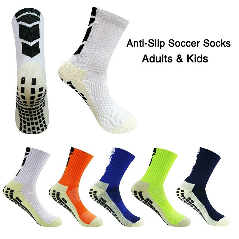 Calcetines antideslizantes de fútbol para adultos y niños, medias antideslizantes, transpirables y gruesas, para ciclismo al aire libre