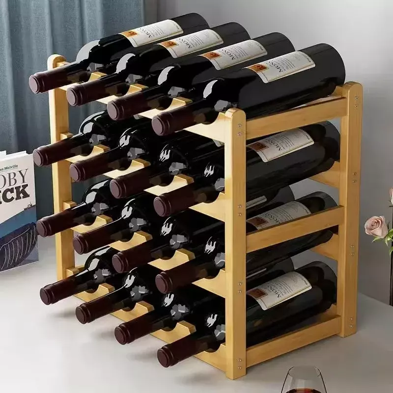 Cremalheira de exposição do vinho tinto Decoração da grade do agregado familiar Mesa criativa WineBottle Rack Armário de vinho simples Montar armazenamento