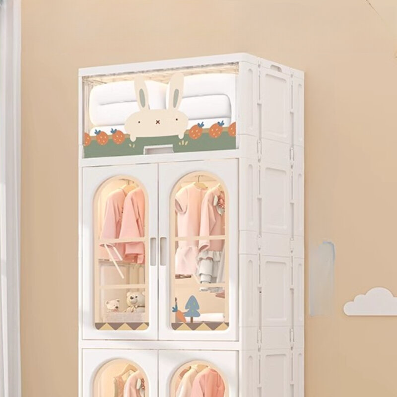 Clothes Cabinet Children Wardrobes Bedroom Organizer Portable Children Wardrobes Closet Penderie Enfant Room Furniture MR50CW