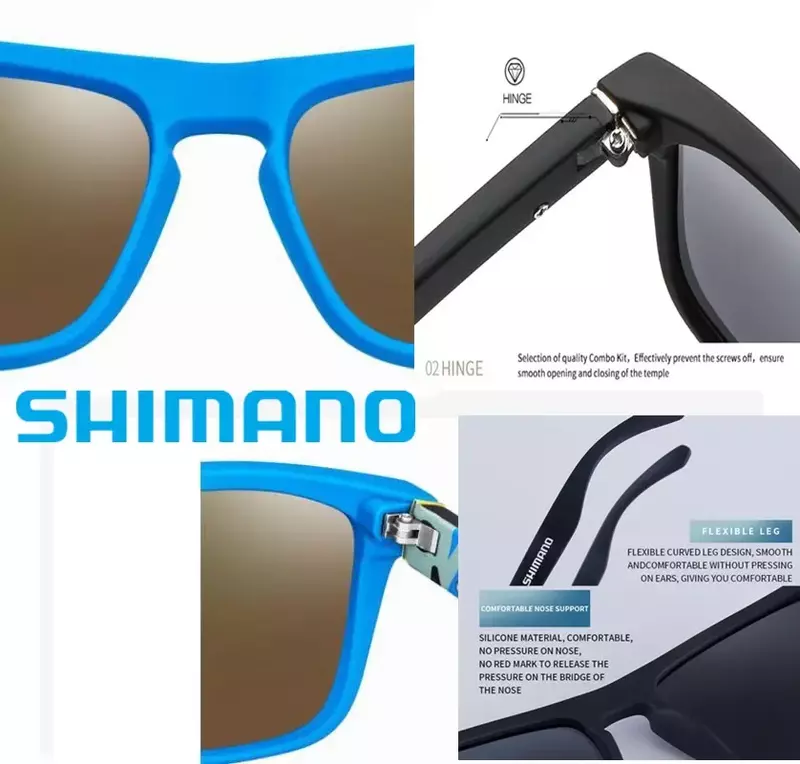 Shimano Gepolariseerde Zonnebril Uv400 Bescherming Voor Mannen En Vrouwen Buiten Jagen Vissen Rijden Fiets Zonnebril Optionele Doos